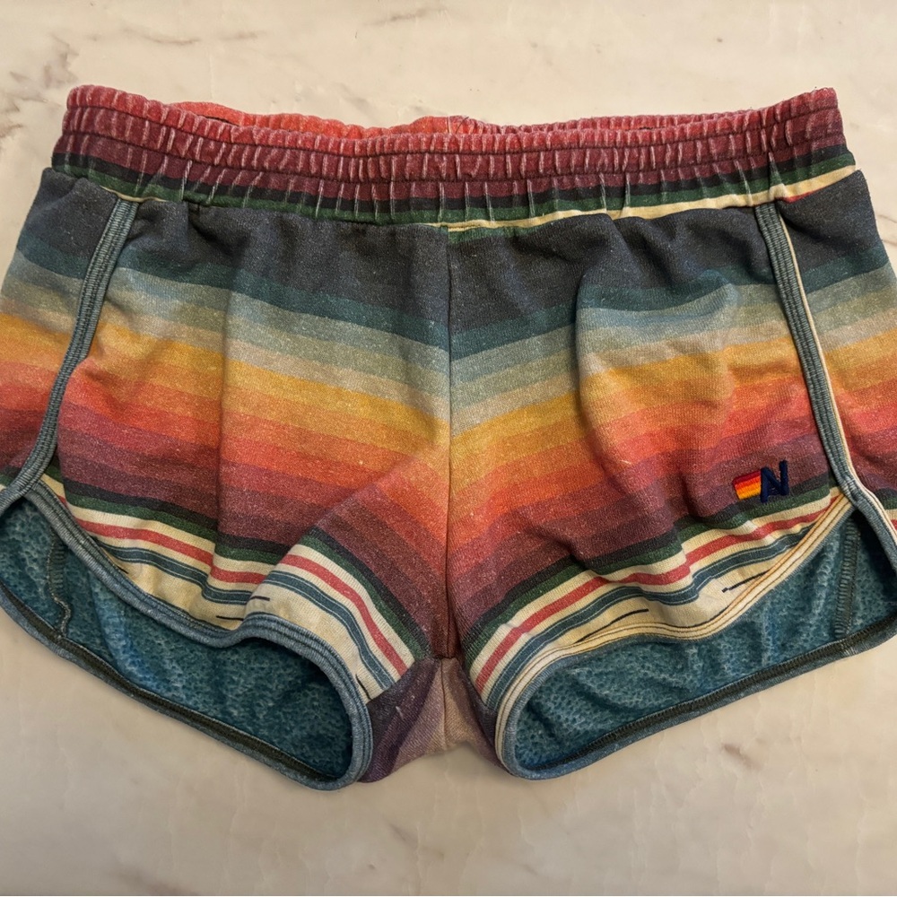 #aviator nation rainbow shorts